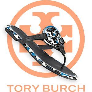 Miller Flat Gold Metal Logo Croc Emboss Sandals